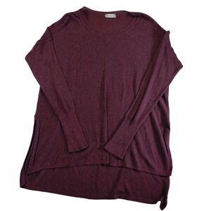 Altar'd State Burgundy Tunic Top Long Sleeve High Low Hem Soft Knit Sweater L